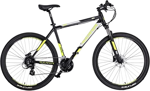 Mountainbike : Rucanor Lux 27.5 Zoll 51 cm Herren 24G Hydraulisch Scheibenbremse Schwarz / Gelbe