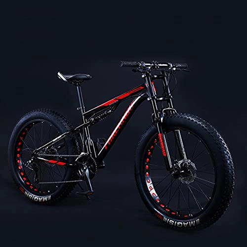 Mountainbike : SHUI Mountainbikes, 26 '' Fat Tire Hardtail Mountainbike, Universeller Doppel-Federungsrahmen Für Herren Und Damen Und Federgabel All Terrain Mountainbike Black Spokes- 30SPD