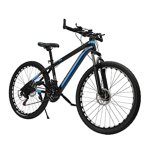 Mountainbike : SHZICMY 26 Zoll Mountainbike 21 Gang-Schaltun Klappbares Erwachsene Bike Scheibenbremse Tragbar Vollgefedert MTB Fahrräder für Jugendfahrra Unisex (Blau)