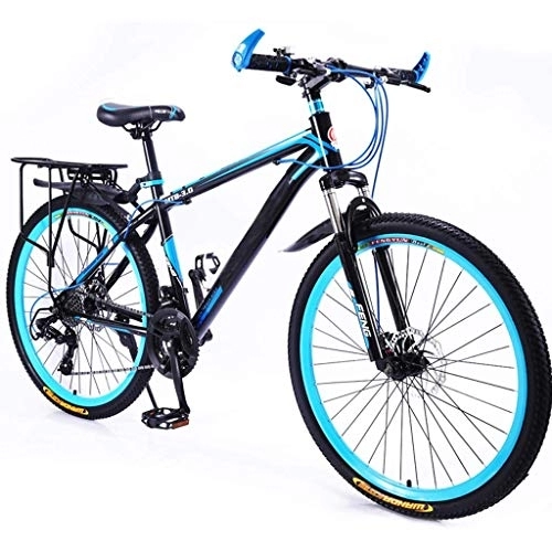 Mountainbike : XBSXP High Carbon Steel Mountainbike, 21 / 24 / 27 / 30 Optionales Fahrrad mit Variabler Geschwindigkeit, 24 / 26 Zoll stoßdämpfende Doppelbremsräder, Für Männer, Frauen, Erwachsene, Jugendliche