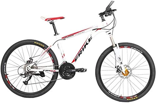 Mountainbike : XinQing Fahrrad Mountainbike, Rennrad, Hard Tail Bike, 26 Zoll Fahrrad, Carbon Steel Adult Bike, 21 / 24 / 27 Speed ​​Bike, Buntes Fahrrad (Color : White red, Size : 21 Speed)