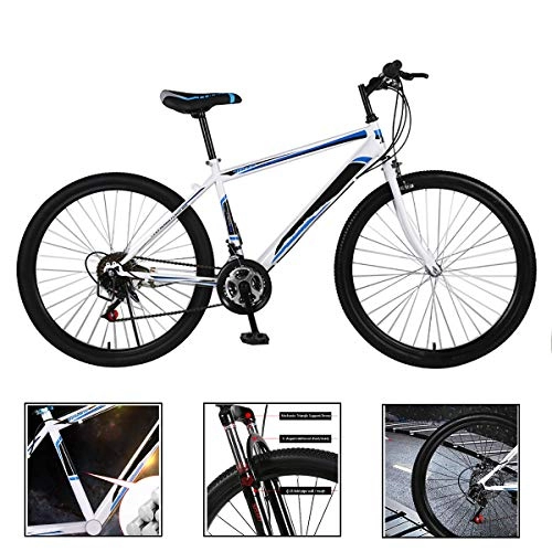 Mountainbike : XXSUNNY Mens Mountainbike, voll gefedert Mountainbikes Mens, rutschfeste / Furzen / hochwertiges / Verschleißfeste / Anti-Stich Fahrrad, Weiß, 24 Speed 24 inch