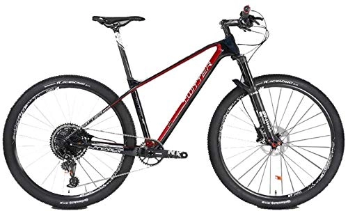 Mountainbike : YANQ Mountain Bike Carbon-Faser, 27, 5 Zoll 12 bis GX mit variabler Drehzahl Geschwindigkeit Doppelscheibenbremse für Männer und Frauen Erwachsene Fahrräder Klettern Rennen im Freien, D, *.