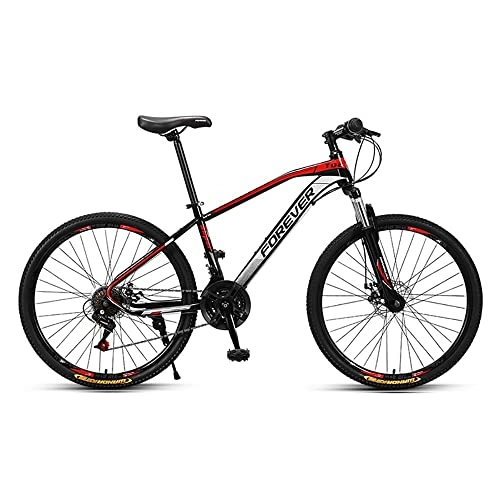 Mountainbike : Yirunfa Mountainbike aus Aluminium 26 Zoll 24 Gänge mit Scheibenbremse Aluminium-Rahmen, Stoßdämpfer aus Aluminiumlegierung Federweg 10CM, Fahrrad Damen, Kinder-Fahrrad Passform: 155-185cm