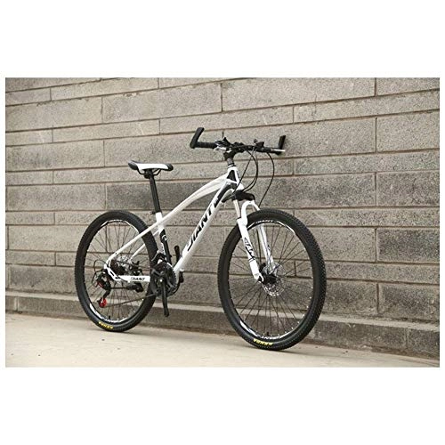Mountainbike : YISUNF. Outdoor-Sport ForkSuspension Mountainbike mit 26-Zoll-Rädern, HighCarbon Stahlrahmen, Mechanische Scheibenbremsen, und 2130 Geschwindigkeiten Antrieb (Color : White, Size : 30 Speed)