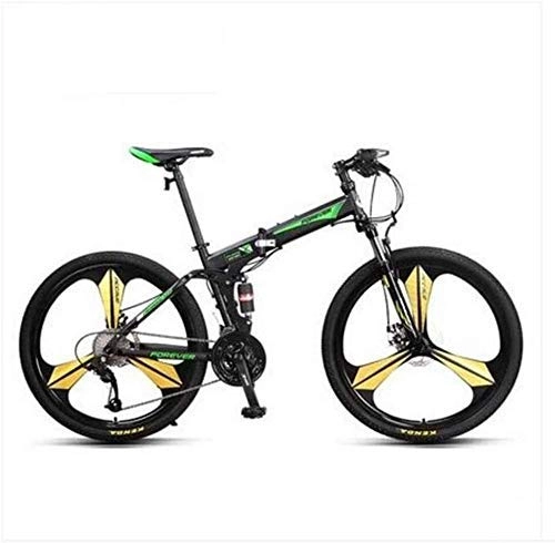 Zusammenklappbare Mountainbike : Fahrrad-Folding Erwachsener Geschwindigkeit Auto Double Stodmpfung weicher Schwanz Faltrad Mountainbike Herrenrad for einen Weg, Trail-Gebirge YCLIN (Color : Green)