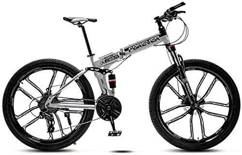 Zusammenklappbare Mountainbike : HongLianRiven Bike 26 Zoll Bikes High-Carbon Stahl Softtail Faltrad Off-Road-Fahrrad Adjustable Seat High Carbon Stahlrahmen Doppelstodmpfung 5-25 (Color : E, Size : 24 Speed)