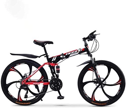 Zusammenklappbare Mountainbike : HongLianRiven BMX Mountainbike Falträder, 24-Gang-Doppelscheibenbremse Fully Anti-Rutsch, Off-Road Variable Speed ​​Rennrad for Männer und Frauen 5-27 (Color : A2, Size : 24 inch)