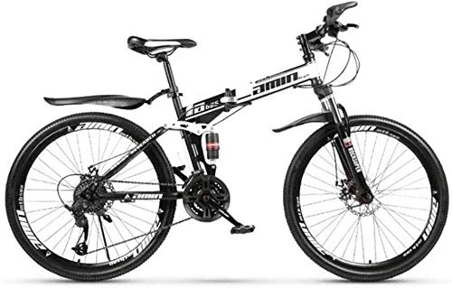 Zusammenklappbare Mountainbike : LBWT 26inch Folding Mountain Fahrrad, Off-Road-Fahrrad for Erwachsene, Doppelaufhebung, Freizeit Sport, Geschenke (Color : White, Size : 27 Speed)