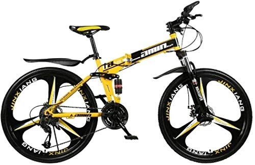 Zusammenklappbare Mountainbike : Mountainbikes Ultra-Adult-Licht-Fahrrad Folding, Erwachsener Falten Stadtrad, 26-Zoll-21-Gang-Rad Berg Langlauf- Fahrrad, High-Carbon-Stahl-Klapp Langlauf- Fahrrad für enwachsene Jugendfahrrad