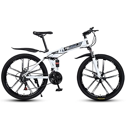 Zusammenklappbare Mountainbike : MSG ZY Klapp MTB Fahrrad, Rahmen aus kohlenstoffhaltigem Stahl, 26", 24-27-fach All-Terrain-Fahrrad, 10-Speichen-Rad, Mountainbike mit Doppelfederung