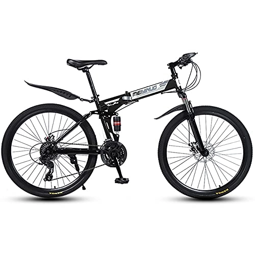 Zusammenklappbare Mountainbike : MSG ZY Klapp MTB Fahrrad, Rahmen aus kohlenstoffhaltigem Stahl, 26", 24-27-fach All-Terrain-Fahrrad, Mountainbike mit Doppelfederung