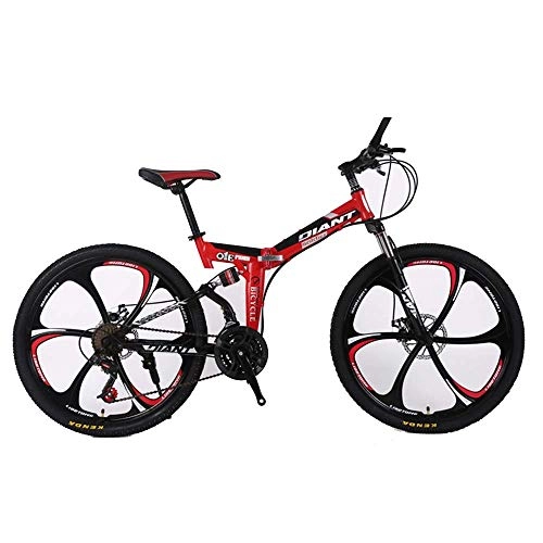 Zusammenklappbare Mountainbike : MW 26 / 24 Inch Mountain Bikes, High-Carbon Steel Softtail Faltrad, Off-Road-Gebirgsfahrrad Adjustable Seat, Doppelstoßdämpfung, I, 24 inch