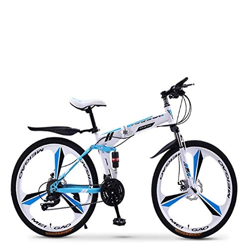 Zusammenklappbare Mountainbike : Qinmo Folding Mountain Bike 21 24 27 30 Geschwindigkeit ? for Mnner und Frauen Erwachsene Geschwindigkeit Erwachsene Fahrrad-Double Race (Color : 27speed-26inch)