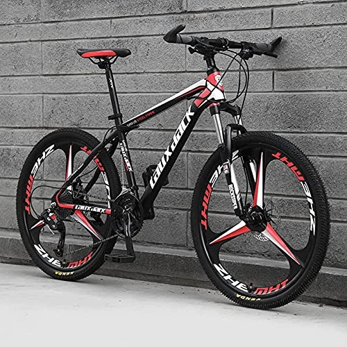 Zusammenklappbare Mountainbike : UYHF 26 '' Folding Mountain Bikes, 21 / 24 / 27 Geschwindigkeit MTB-Bikes, Vollfederung 3-Speichen 26-Zoll-Räder, Anti-Rutsch-Fahrrad für Mann / Frau / Teen 【Top-Konfiguratio Black-Red-27 Speed