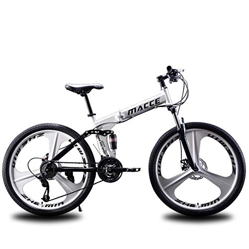 Zusammenklappbare Mountainbike : XHJZ Mountainbike-Stahl-Rahmen-Fahrrad-3-Speichen Felgen Doppelscheibenbremsen Falten Fahrrad Rennrad Outdoor Radfahren 24 Zoll, 26 Zoll, D, 26in / 24 Speed