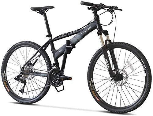 Zusammenklappbare Mountainbike : XIUYU Mountainbike-Bikes 26" 27 Speed-Hardtail Folding Aluminiumrahmen Anti-Rutsch-Fahrrad Kinder Erwachsene All Terrain, Blau (Color : Black)
