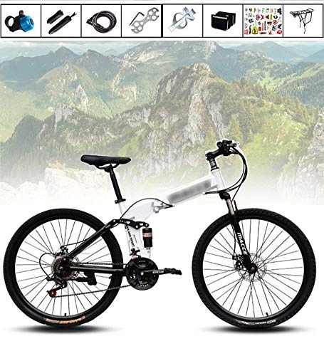 Zusammenklappbare Mountainbike : XYQCPJ 24 / 26 Zoll Mountainbike Fahrrad, Doppelscheibenbremse Faltrad Rennrad Fahrrad Doppelte Stoßdämpfung mit 21 Geschwindigkeit Bequem Fahren Ohne MüDigkeit Für Tägliche Reiten