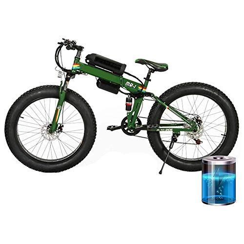 Zusammenklappbares elektrisches Mountainbike : D&XQX 36V 250W Elektro-Mountainbike, 26inch Fat Tire E-Bike 7 Beschleunigt Beach Cruiser Mountainbike Full Suspension Lithium-Batterie Hydraulische Scheibenbremsen