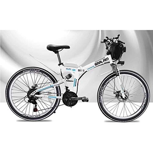 Zusammenklappbares elektrisches Mountainbike : GOHHK 48V elektrisches Mountainbike für Erwachsene Kinder, 26 Zoll faltbares E-Bike mit 4, 0 'Fat Tyres Speichenrädern Premium Full Suspension Travel Outdoor Bike