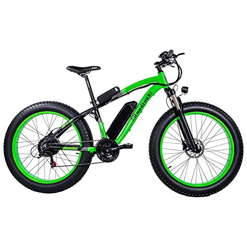 Zusammenklappbares elektrisches Mountainbike : GUNAI Elektrofahrrad 1000W 48V 17Ah Lithiumbatterie 26 Zoll Rad und hydraulisches Scheibenbremsrad (grün)