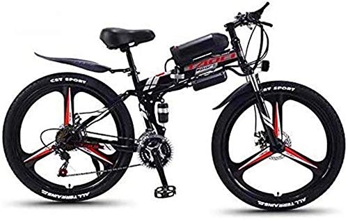 Zusammenklappbares elektrisches Mountainbike : RDJM Elektrofahrräder 26''E-Bike Electric Mountain Fahrrad for Erwachsene im Freien Spielraum 350W Motor 21 Geschwindigkeit 13AH 36V Li-Batterie (blau) (Color : Black, Size : 13AH)