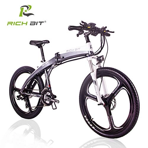 Zusammenklappbares elektrisches Mountainbike : RICH BIT Mountainbike 26-Zoll Herren E-Bike Faltbares E-Bike Citybike 250W mit Eingebautem 36V*7.8Ah Akku, Professional 7-Gang