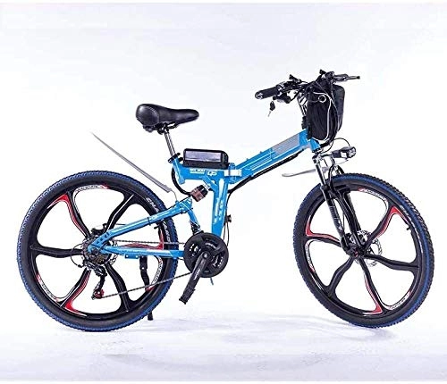Zusammenklappbares elektrisches Mountainbike : RVTYR Abnehmbare 48V 13AH Lithiumbatterie Licht elektrisches Fahrrad und 350W Hochleistungselektro Klapprad elektrisches Fahrrad e Bike (Color : Blue350W 8AH 48V)