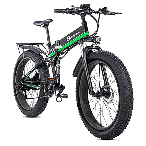 Zusammenklappbares elektrisches Mountainbike : Shengmilo MX01 26 Zoll 4, 0 Fettreifen Elektrofahrrad Smart Folding Elektro-Mountainbike
