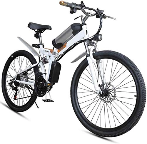 Zusammenklappbares elektrisches Mountainbike : WANGCAI Elektro-Bike Fat Tire Bike Schnee 26 Zoll Folding 12Ah Li-Batterie 21 Geschwindigkeit Beach Cruiser Berg E-Bike mit Rear Seat