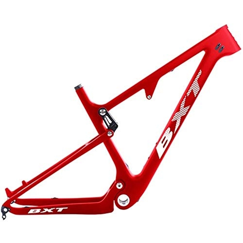 Cornici per Mountain Bike : HNXCBH Frameset Sospensione del Carbonio MTB Bici 29er Frame 2.3" Mountain Frame Boost Sospensione Telaio 148 Millimetri 142 * 12mm (Color : Full Red, Size : 142mm M Matte)