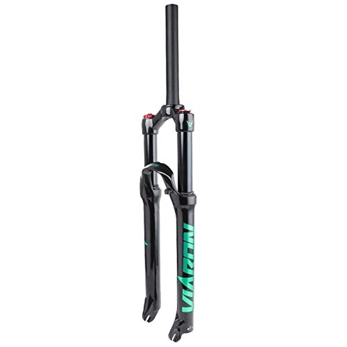 Forcelle per mountain bike : 26 27.5 29 inch Mountain Fork Air Suspension Fork Ultralight Aluminum Alloy Bicycle Shock Absorber Lock out Stroke 120mm Black (Color : Green, Size : 26 Inches)
