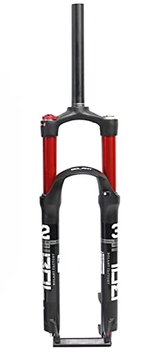 Forcelle per mountain bike : 26 / 27.5 / 29 Pollice Aria Mountain Bike Forcella Anteriore Viaggio 100mm QR 9mm Forcella A Doppia Camera d'Aria Tubo Dritto Manuale Lockout Magnesio Lega (Color : Red, Size : 27.5inch)