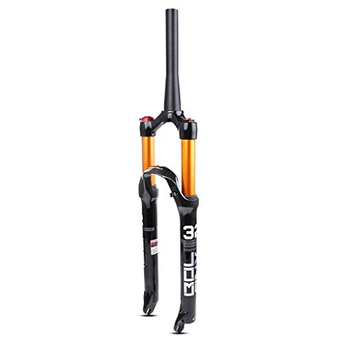 Forcelle per mountain bike : aiNPCde Mountain Bike Forcella Ammortizzata 26 / 27.5 / 29 Pollici 1-1 / 8 120mm Viaggio MTB Aria Forcella Anteriore Conico (Color : Tapered-Manual Lockout, Size : 27.5 inch)