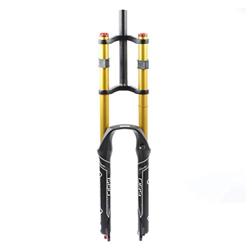 Forcelle per mountain bike : aishang Forcella Anteriore per Mountain Bike a Doppia Spalla MTB 26 / 27, 5 / 29 Pollici 1-1 / 8 Forcelle pneumatiche con smorzamento Regolabile in Lega Travel 130mm