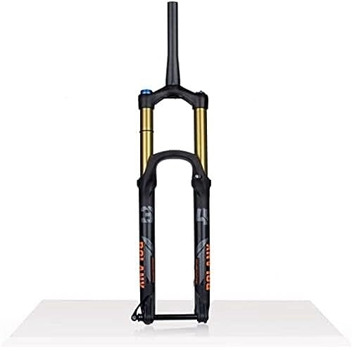 Forcelle per mountain bike : DH Forcella pneumatica MTB 27.5 / 29 Forcelle ammortizzate for mountain bike da discesa Corsa 160mm Asse passante 15 * 110mm Regolazione estensione forcella affusolata Boost, Gold ( Color : Manual , Size