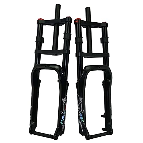 Forcelle per mountain bike : Doppia Spalla Fat Bike Forcella Fat Bike Bicicletta 20"4.0" Forcelle da Neve MTB Moutain Forcella da 20 Pollici per Bicicletta 135 mm Lega di magnesio Assorbitore a Gas per Mountain Bike Parti di b