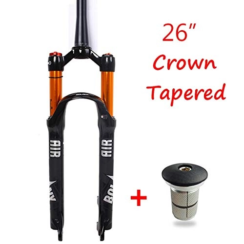 Forcelle per mountain bike : FANGXUEPING Forcella MTB 26 , 5 '' / 29 '' Crown Forcella Ammortizzata Aria Diritta / Rastremata 1-1 / 8 Freno A Disco Forcelle Mountain Bike Leggere 26 Manuale affusolato