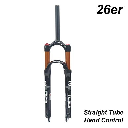 Forcelle per mountain bike : FANGXUEPING MTB Bici Forcella Anteriore 26 27.5 29er Pollici Lega di Magnesio Aria Smorzata Mountain Bike 32 Parti Forcella Freno A Disco Forcella Rl100mm 26 Tubo Dritto