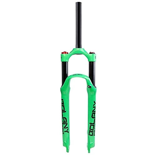 Forcelle per mountain bike : Forcella Ammortizzata per Mountain Bike 26 Pollici 1-1 / 8"in Lega Leggera di Alluminio Tubo Dritto MTB Controllo Spalla 120mm, Green-27.5inch