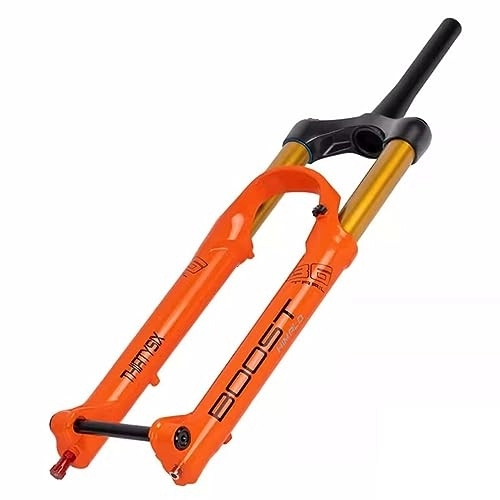 Forcelle per mountain bike : Forcella ammortizzata per Mountain Bike 27, 5 29 pollici MTB Forcella pneumatica da viaggio 140mm 1-1 / 2 Tubo conico Forcella Boost Ritorno regolabile Blocco manuale XC / DH / AM (Color : Orange, Size : 29