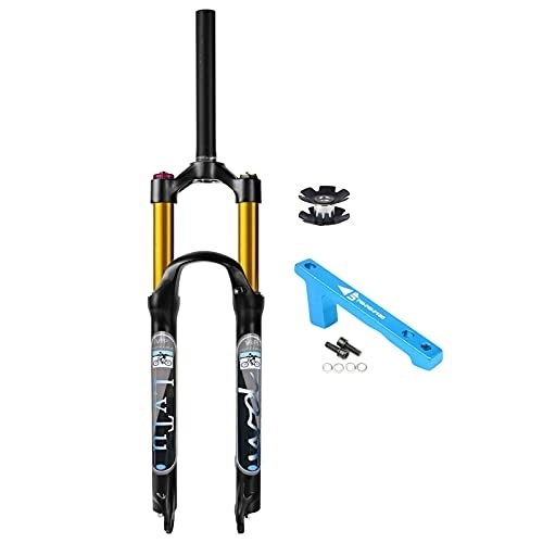 Forcelle per mountain bike : Forcella Ammortizzata Ultraleggera per Mountain Bike 26 / 27, 5 29 Pollici, Escursione 140 Mm Tubo Dritto / Conico 1-1 / 8" QR 9 Anteriore Pneumatica MTB Bicicle(Size:26 inch, Color:Straight Manual Lockout)