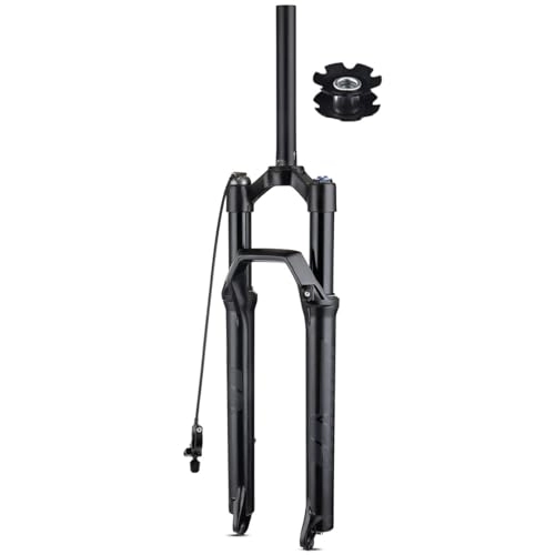 Forcelle per mountain bike : Forcella Anteriore MTB Bici da 27.5 29 Pollici Mountain Bike Bicicletta Forchetta Tubo Dritto 28.6mm Smorzamento Corsa 120mm QR 100×9mm Manuale Remoto (Color : Black Remote, Size : 29inch)