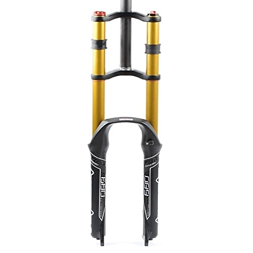 Forcelle per mountain bike : Forcella della bicicletta 26 / 27.5 / 29 pollici MTB Sospensione Forcella pneumatica Lega di magnesio Doppia spalla Air Oil Barrier Straight Downhill Fork Ammortizzatore a gas, Pneumatic quick release