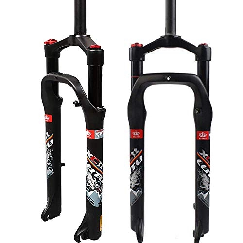 Forcelle per mountain bike : Forcella Fat Air per bici da 26 pollici, corsa 100 mm 28, 6 Tubo dritto senza filettatura Mountain bike Forcelle anteriori Freno a disco ，Blocco manuale / corona 4.0 Pneumatici QR 9 mm, adatto per nev