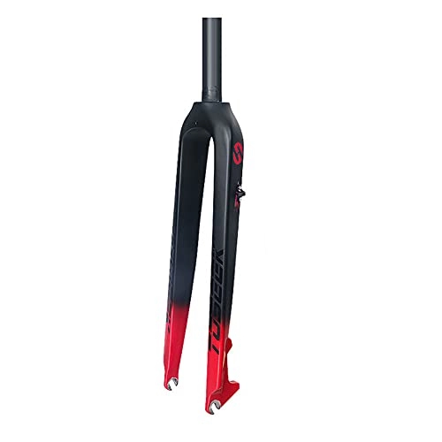 Forcelle per mountain bike : Forcella MTB 27, 5 Fibra di Carbonio Tubo Dritto 1-1 / 8 Forcella Anteriore 26 29 Hard Fork Freno a Disco per MTB XC-Ordinary Cross Country Bike Accessori per Biciclette, Red-26in