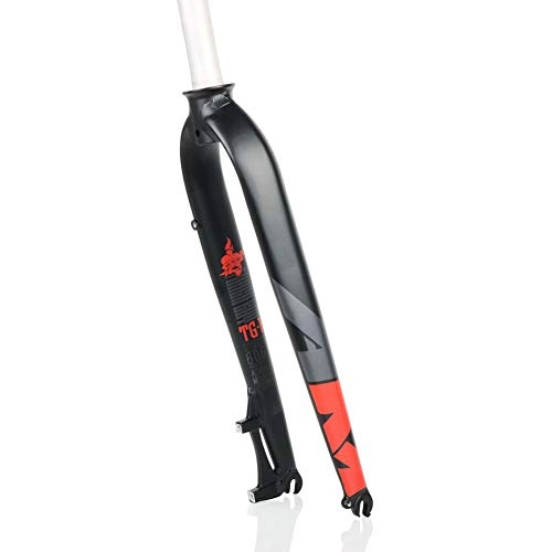 Forcelle per mountain bike : Forcella MTB 27, 5 Lega di Alluminio Ultraleggera 1-1 / 8 '' Mountain Bike Hard Fork Freno a Disco Montato Direttamente sul Montante Anteriore Forcella di Sospensione 26 29, Red-27.5in