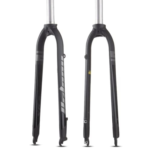 Forcelle per mountain bike : Forcella rigida opaca FIt 26 / 27.5 / 29" in lega di alluminio forcella per mountain bike tubo dritto 28.6mm A-pilastro MTB forcella rigida (grigio)
