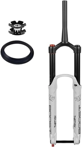 Forcelle per mountain bike : Forcelle ammortizzate for bici Forcelle ammortizzate for mountain bike 29 pollici MTB Regolazione smorzamento forcella anteriore bici Corsa 180 mm Cannotto conico senza filettatura 39, 8 mm Asse passan