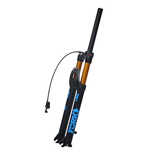Forcelle per mountain bike : Forchetta della Bici 2019 Bicycle Air Fork 26 / 27.5 / 29ER MTB Mountain Bike Suspension Air Resilience Bike Fork 120mm Traver Axle 9 * 100mm (Color : Navy Blue)